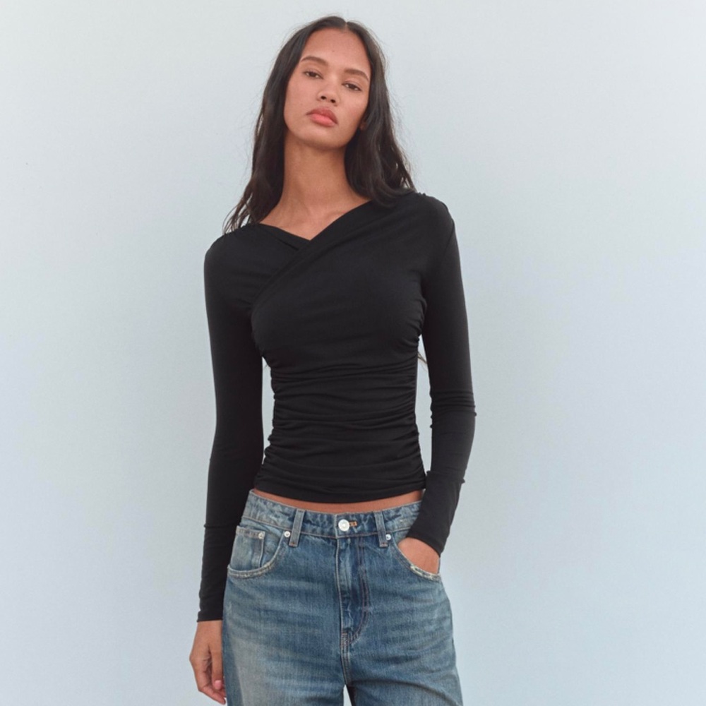 Zara draped shirt - size s